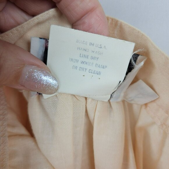 Vintage Prophecy Womens 6 Linen Midi Skirt Peach Boho Pockets Beachy Coastal - Picture 6 of 9